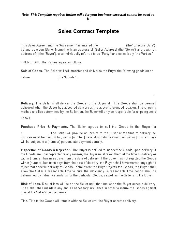 Automate sales contract Template using BrainCert Bot