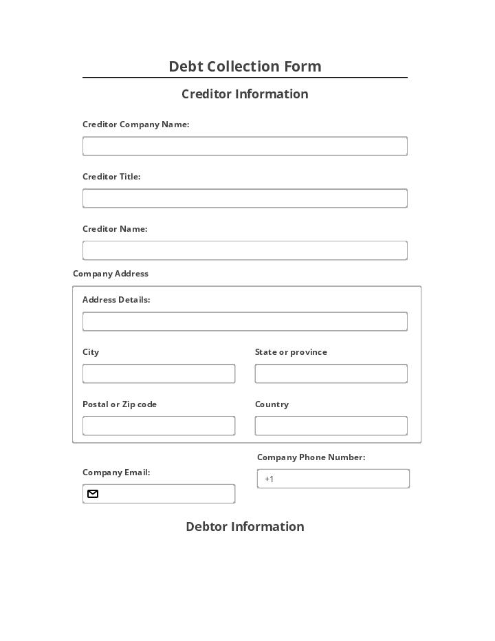Automate debt collection Template using webCRM Bot