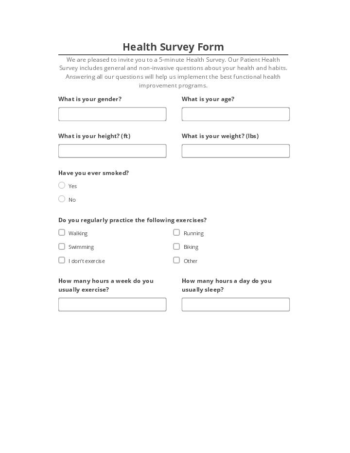 Automate health survey Template using ProductPlan Bot