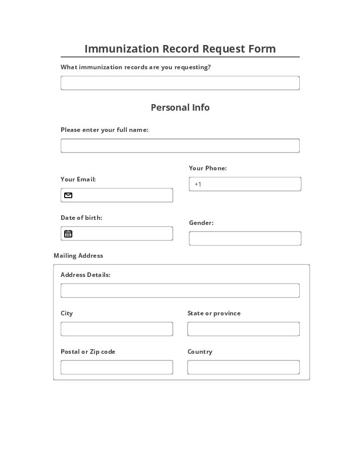 Use Visual Lease Bot for Automating immunization record request Template