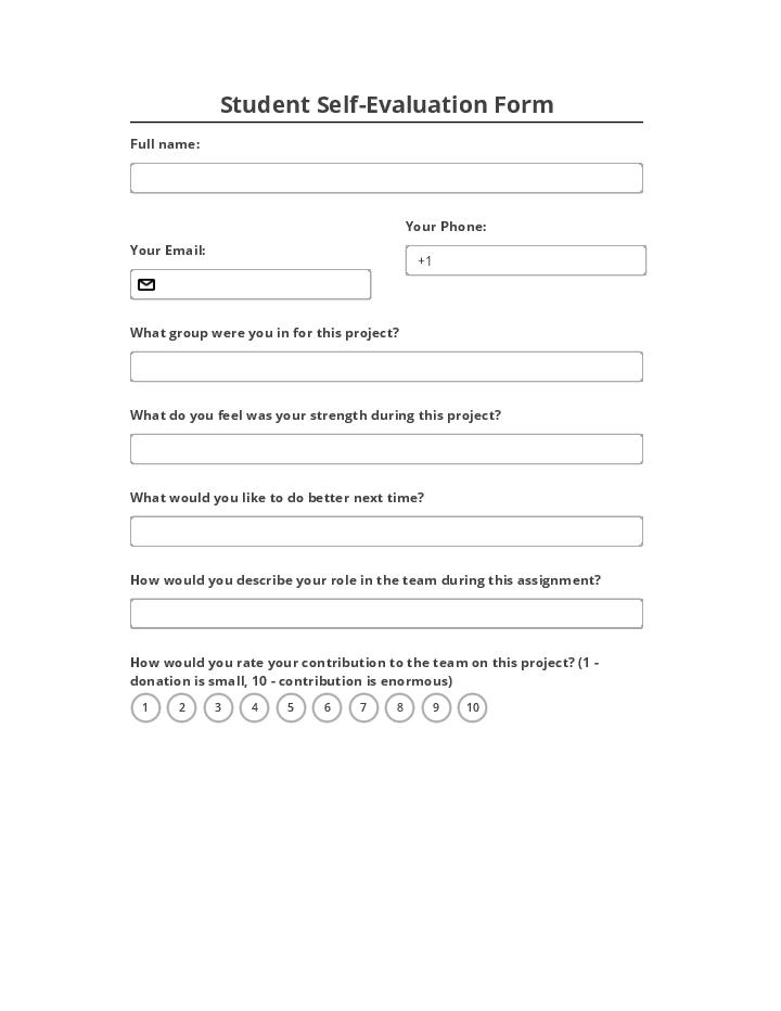 Use TeamUp Bot for Automating student self evaluation Template