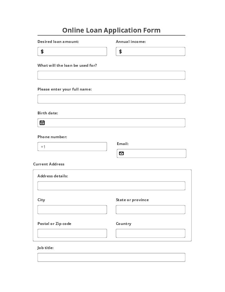 Automate online loan application Template using Eartho Bot