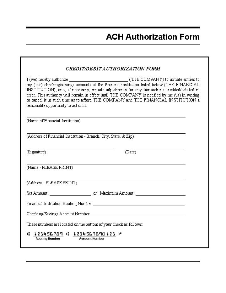 Automate ach authorization Template using Allocadence Bot