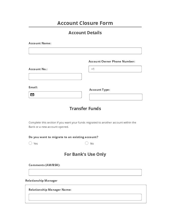 Automate account closure Template using Smally Link Bot