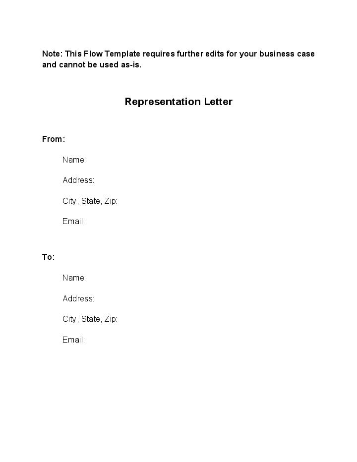 Automate representation letter Template using Hootsuite Bot