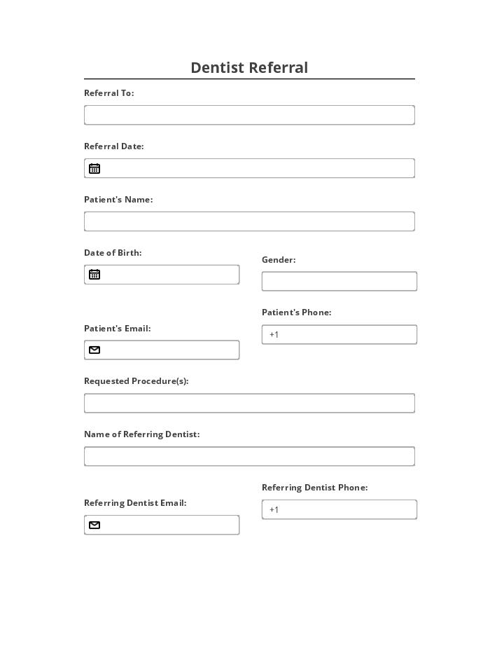 Use Aventri Bot for Automating dentist referral Template