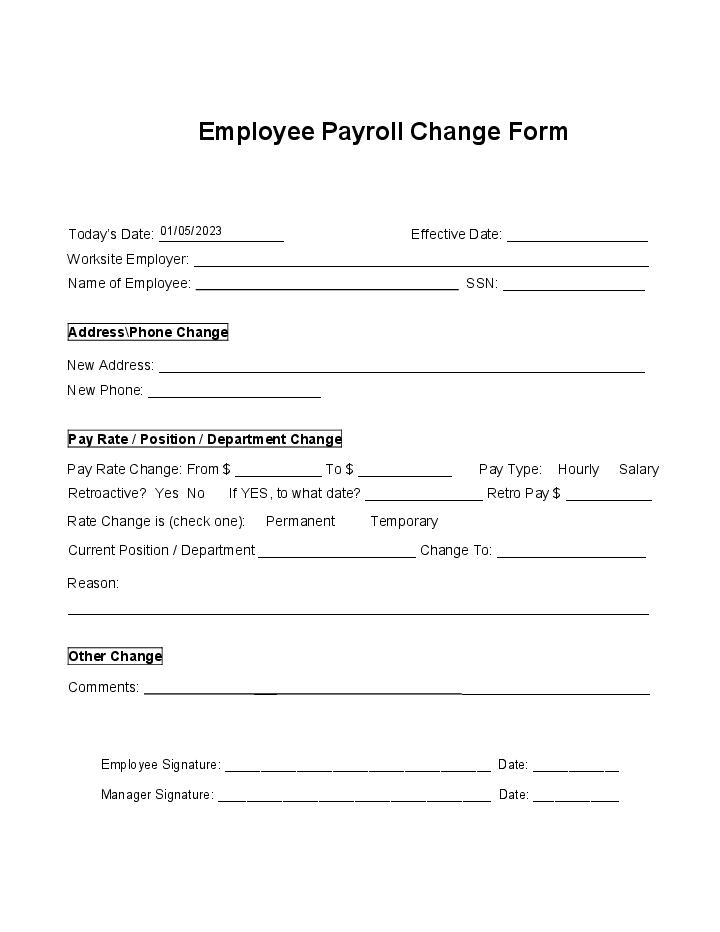 Employee Payroll Change