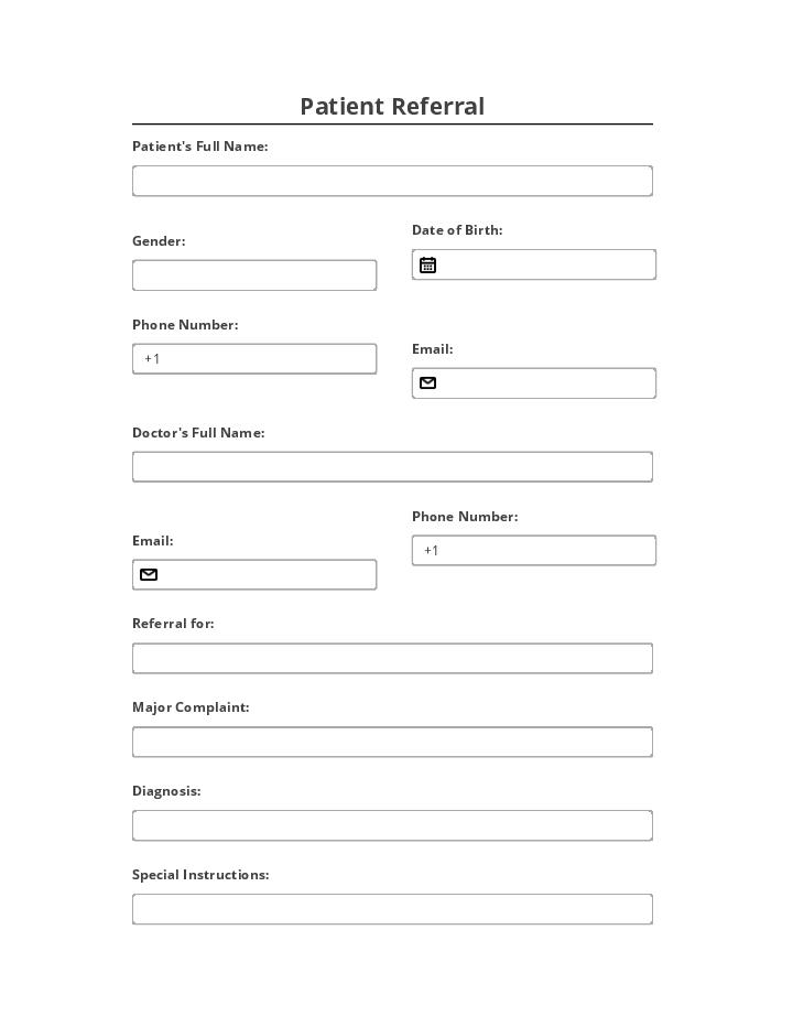 Automate patient referral Template using SendMails Bot