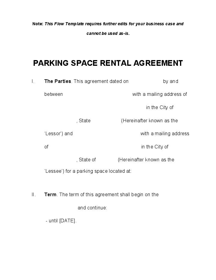 Parking Space Rental Agreement