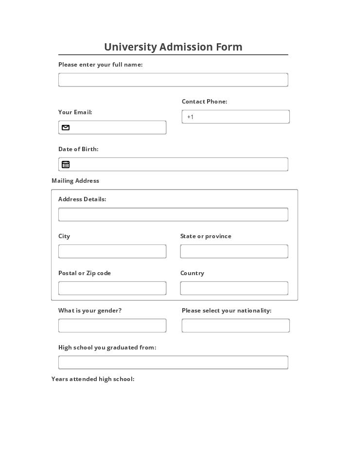 Use Slottable Bot for Automating university admission Template