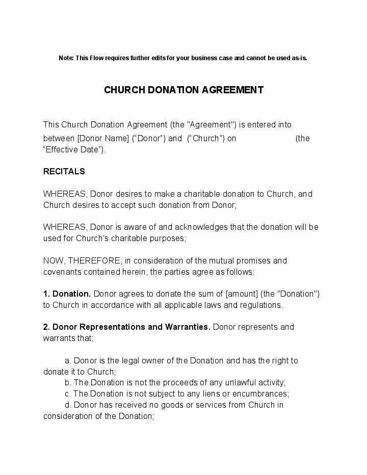 Church Donation Agreement