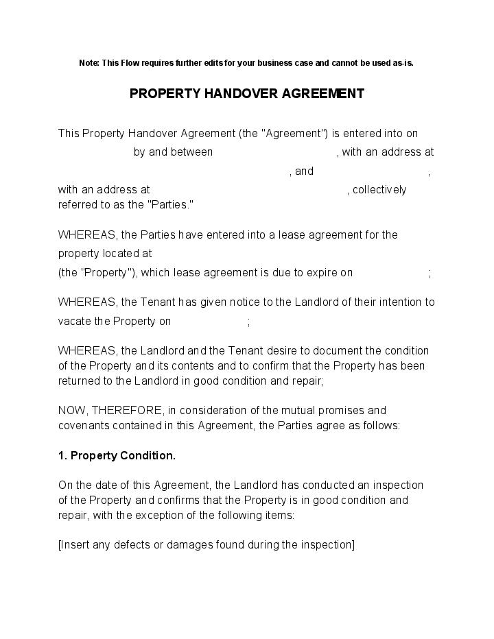 Property Handover Agreement
