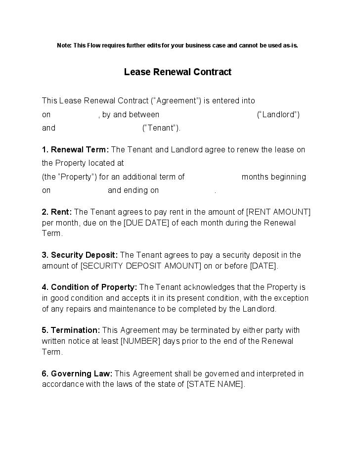 Lease Renewal Contract