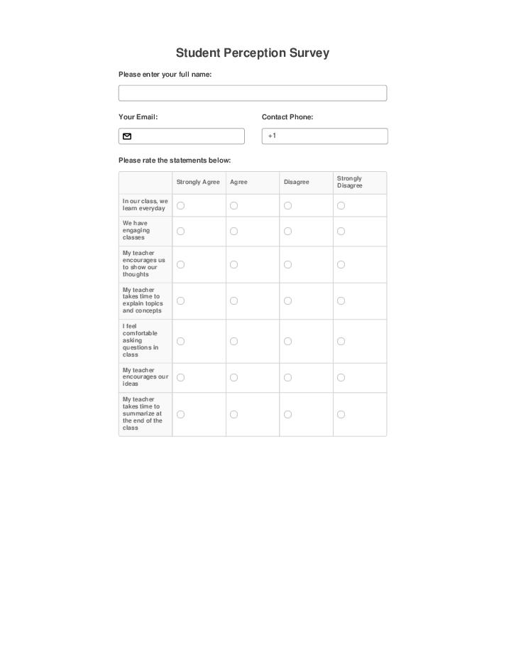Use Dialog Bot for Automating student perception survey Template