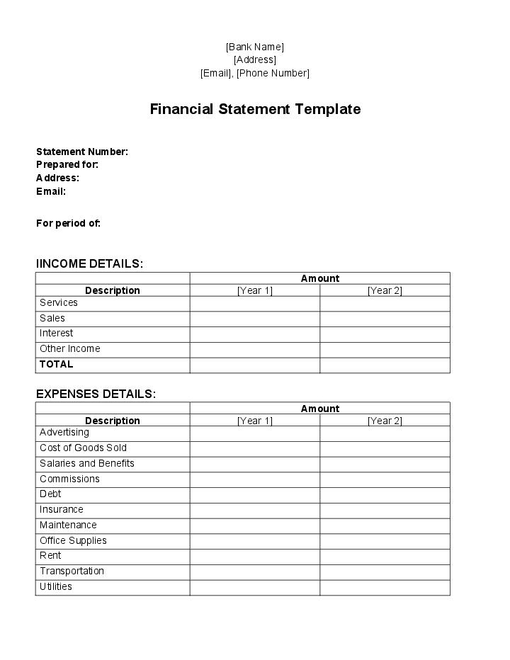 Use Client Hub Bot for Automating financial statement Template