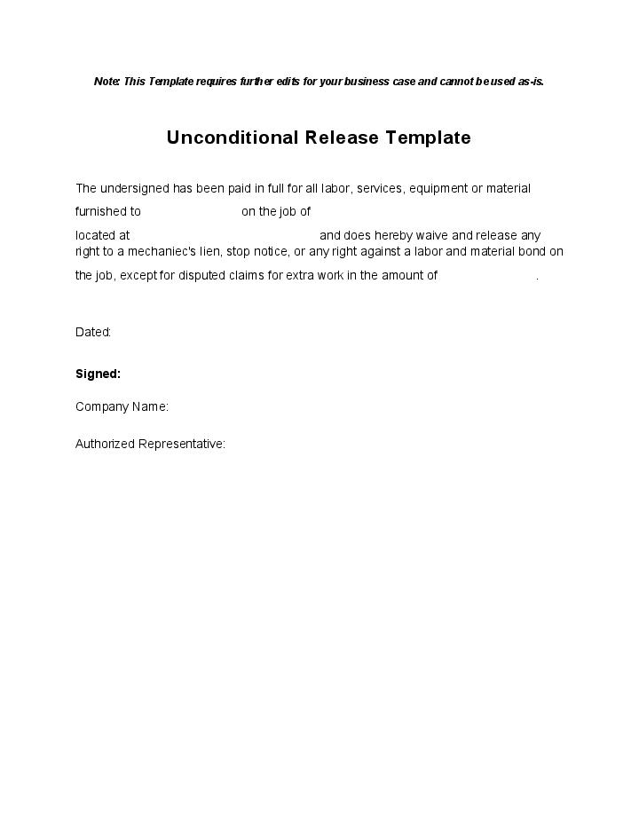 Use UProc Bot for Automating unconditional release Template