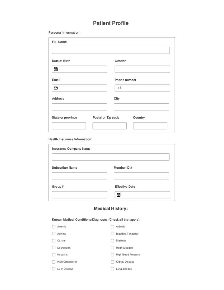 Automate patient profile Template using ProfileGrid Bot