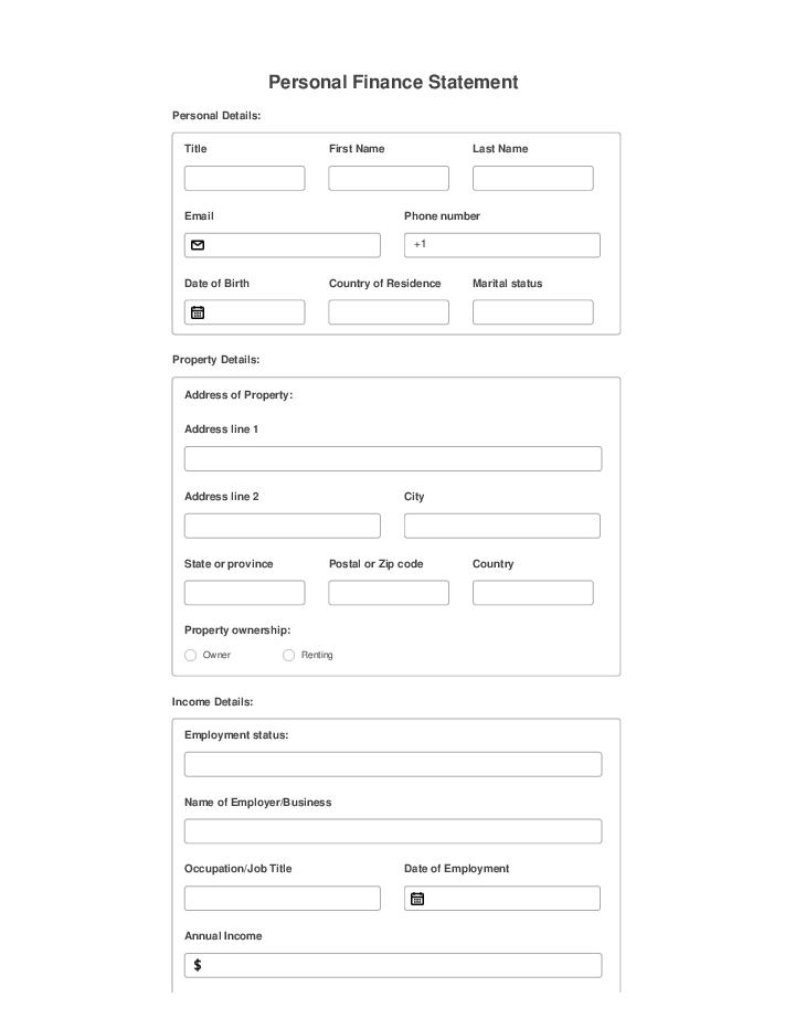 Automate personal finance statement Template using Recruit CRM Bot
