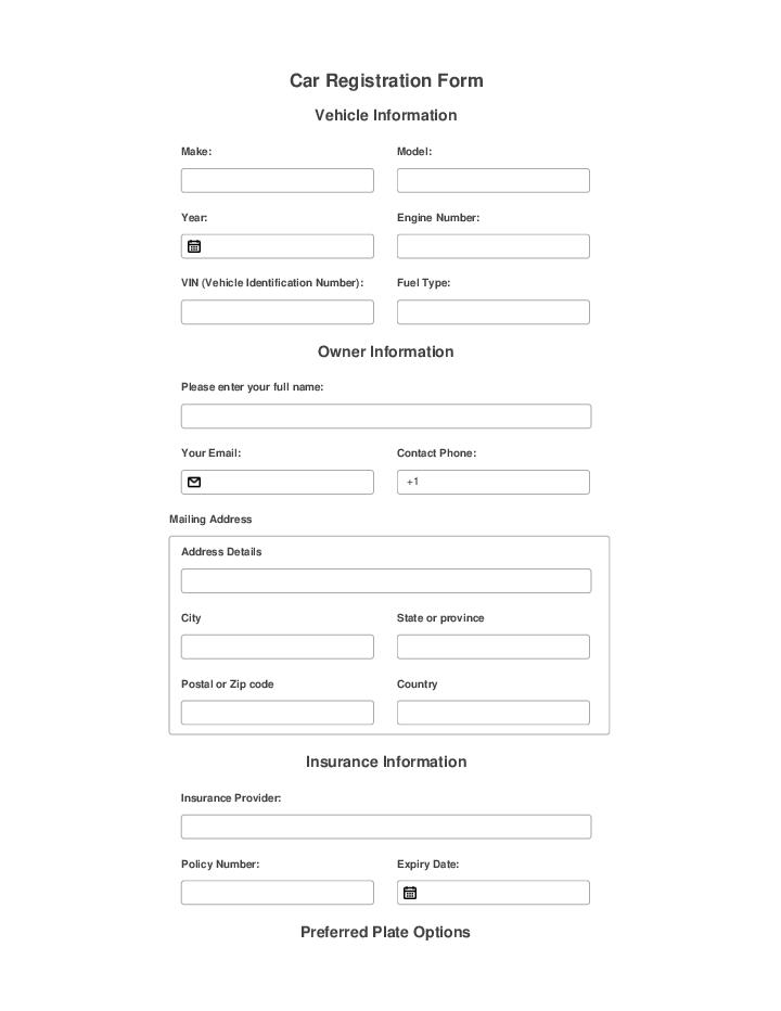 Use WordPress Website Creator Bot for Automating car registration Template