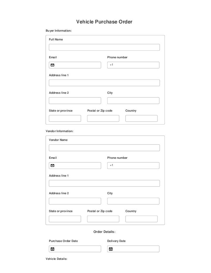 Automate vehicle purchase order Template using Apsis Bot