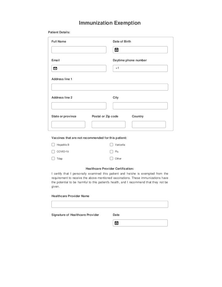 Use Apparound Bot for Automating immunization exemption Template
