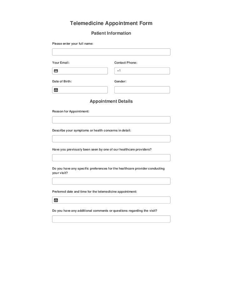 Use Question.to Bot for Automating telemedicine appointment Template