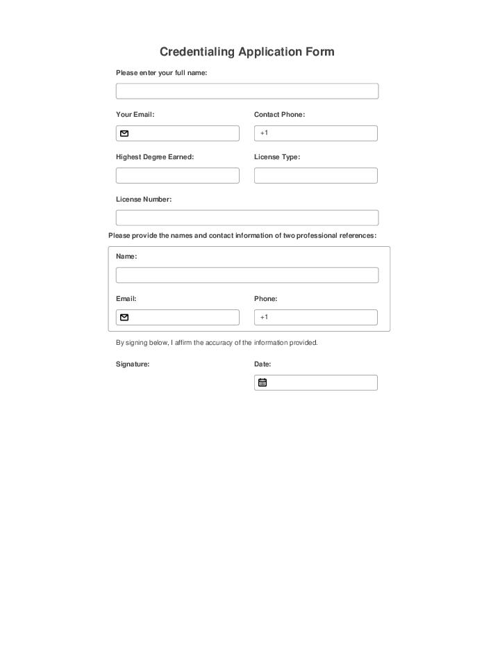 Automate credentialing application Template using Perfit Bot