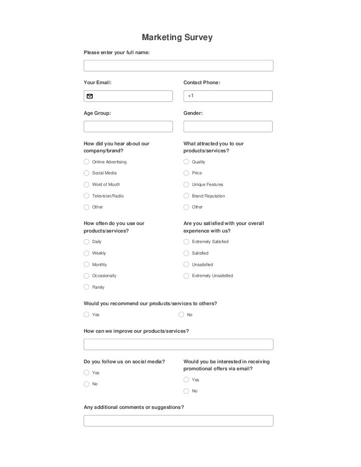 Automate marketing survey Template using YouCan Bot