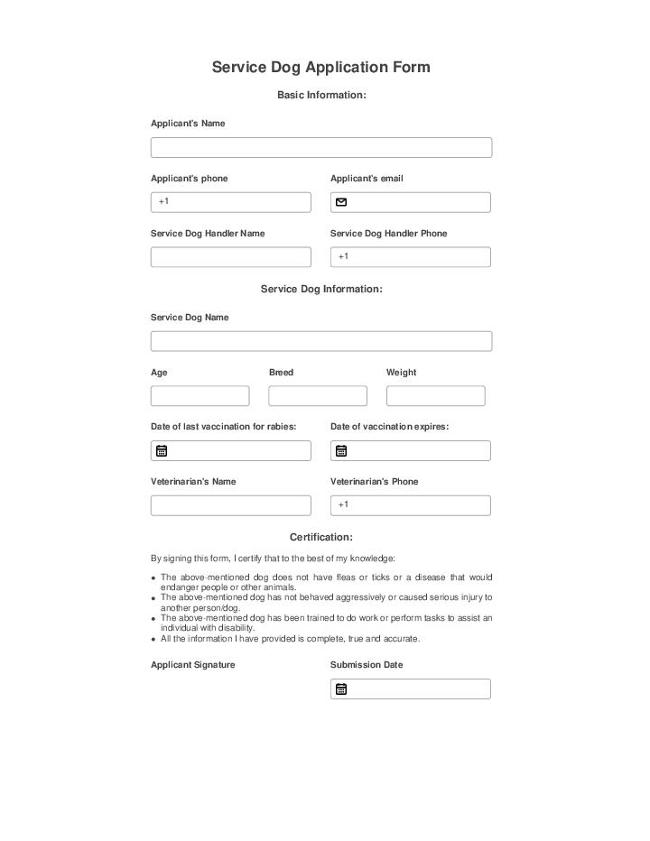 Use Visual Lease Bot for Automating service dog application Template