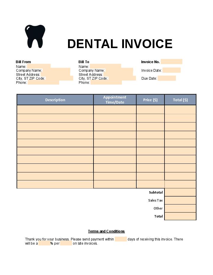 Use Hire Aiva Bot for Automating dental invoice Template