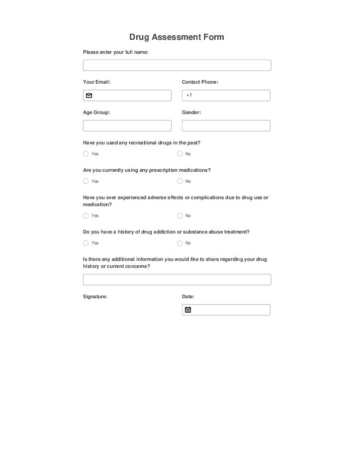Use Textline Bot for Automating drug assessment Template