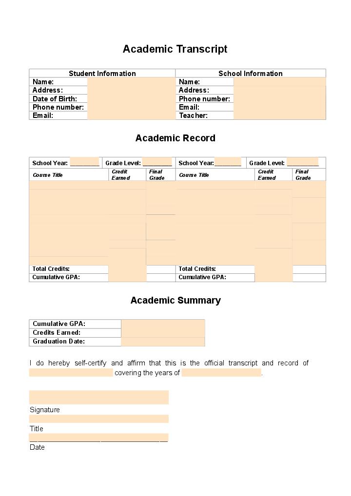 Use Minsh Bot for Automating academic transcript Template