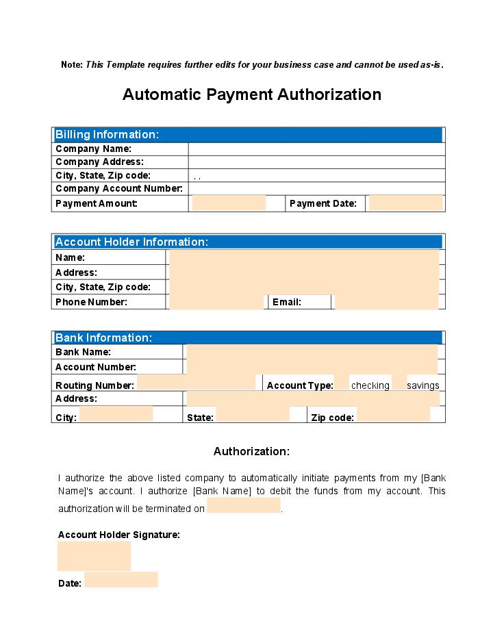 Automatic Payment Authorization