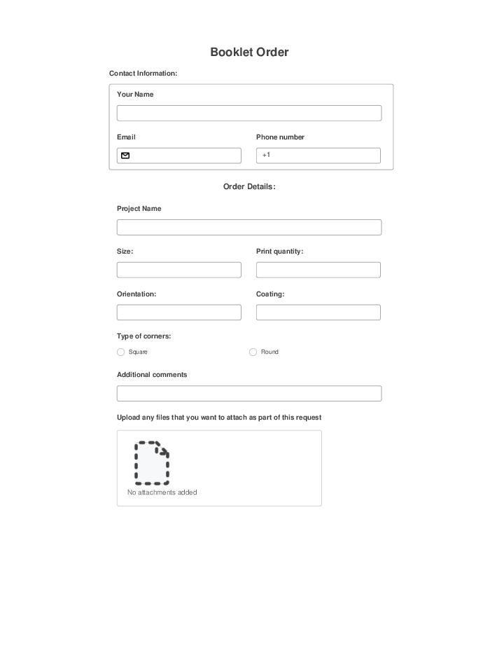 Automate booklet order Template using Gurucan Bot
