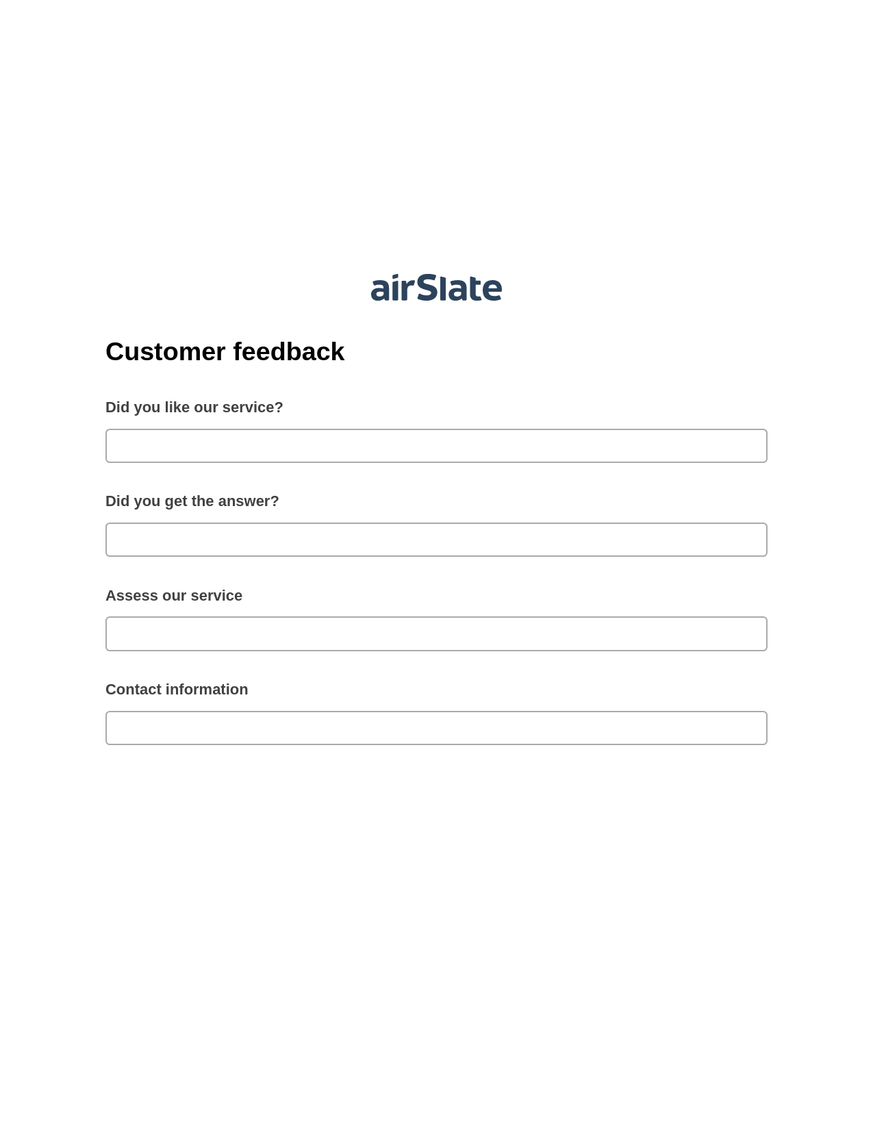 Customer feedback Pre-fill from CSV File Bot, Create slate addon, Export to Smartsheet