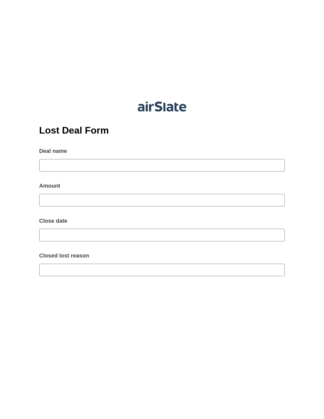 Lost Deal Form Pre-fill from Google Sheets Bot, Webhook Bot, Slack Notification Postfinish Bot