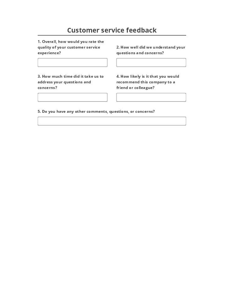 Archive Customer service feedback survey to Salesforce