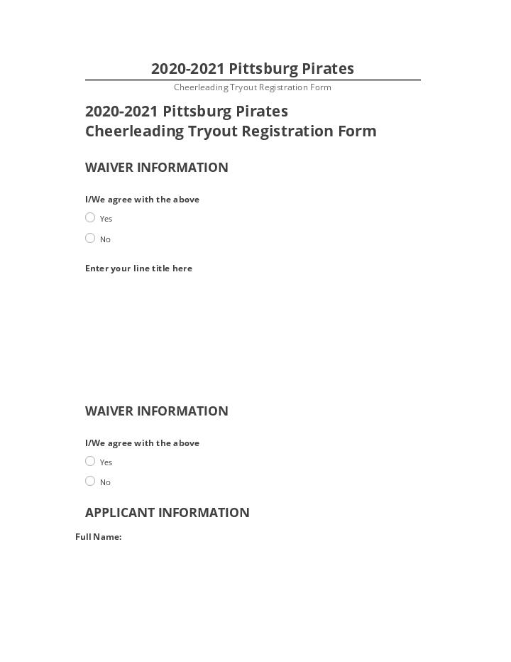 Pre-fill 2020-2021 Pittsburg Pirates from Netsuite