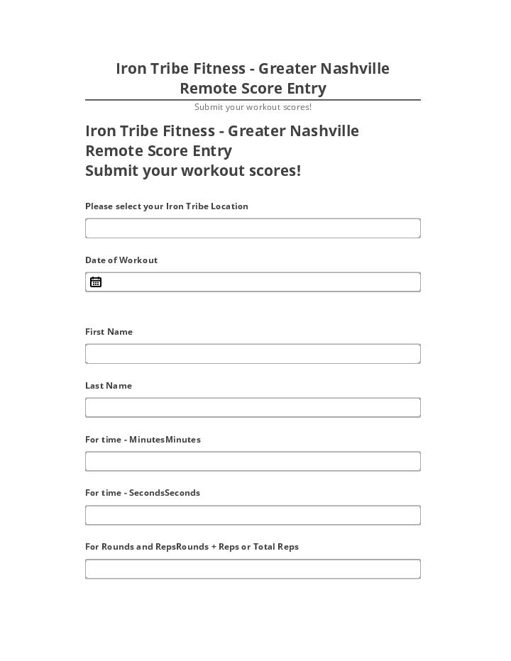 Arrange Iron Tribe Fitness - Greater Nashville Remote Score Entry in Netsuite