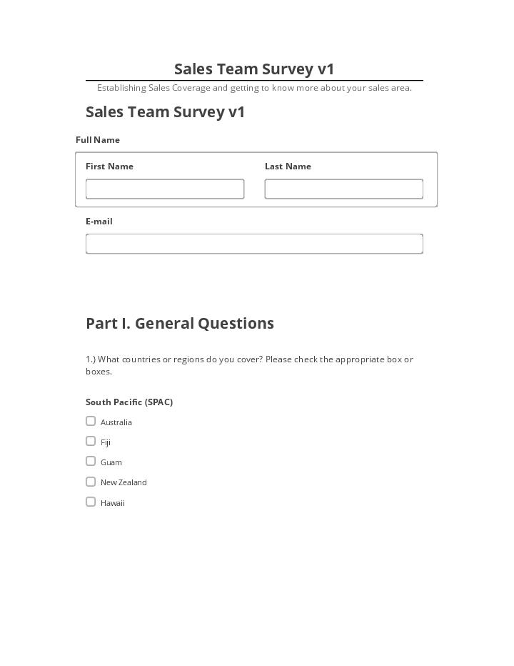 Arrange Sales Team Survey v1 in Microsoft Dynamics