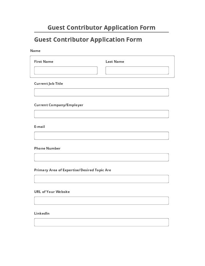 Integrate Guest Contributor Application Form