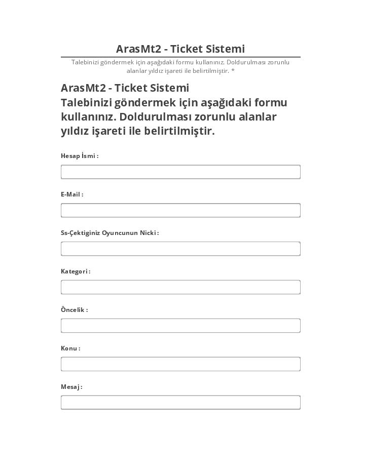 Integrate ArasMt2 - Ticket Sistemi