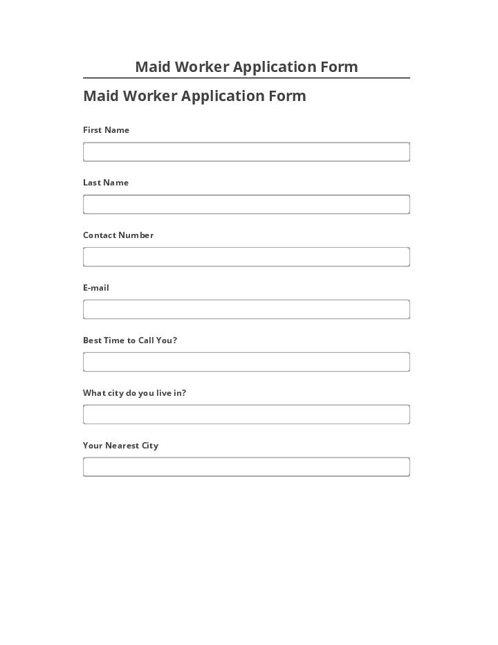 Integrate Maid Worker Application Form