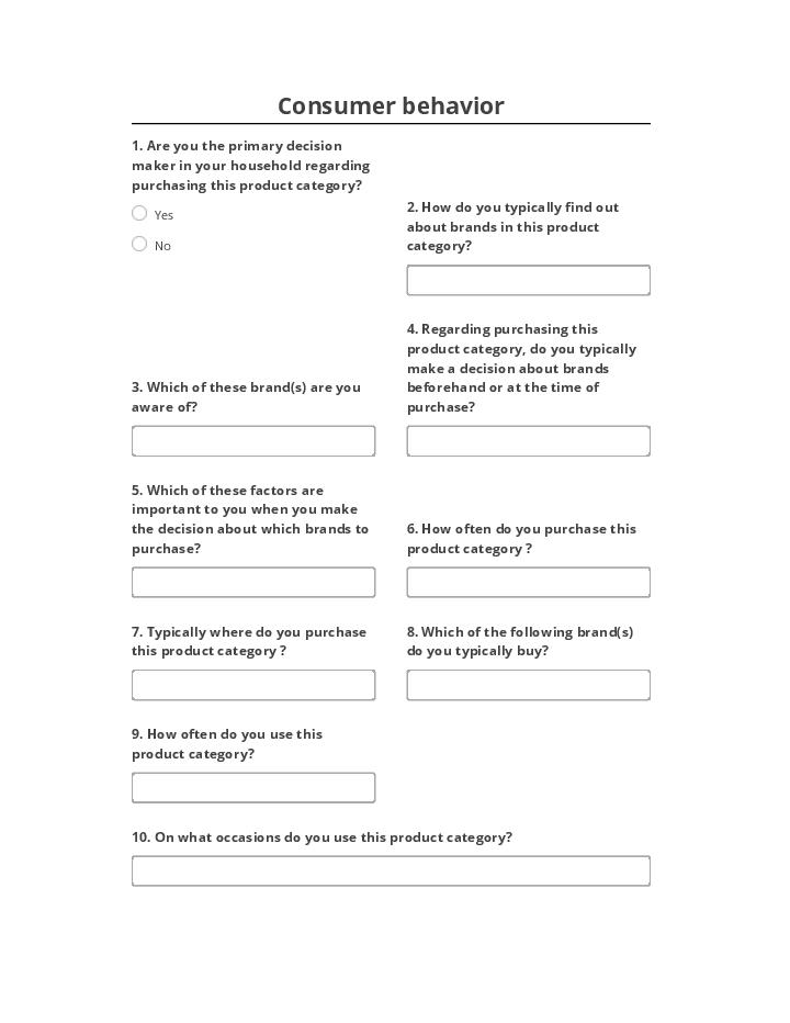 Arrange Consumer behavior survey in Salesforce