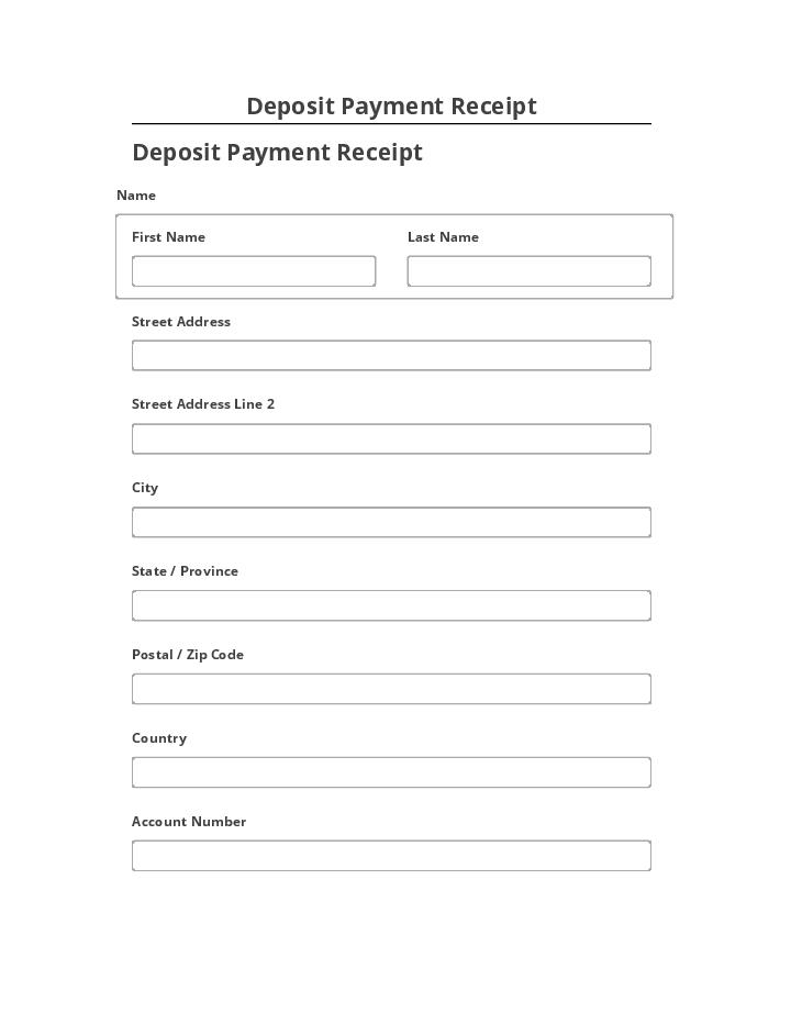 Export Deposit Payment Receipt