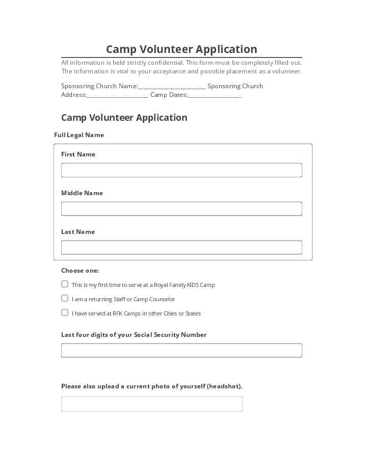 Export Camp Volunteer Application to Microsoft Dynamics