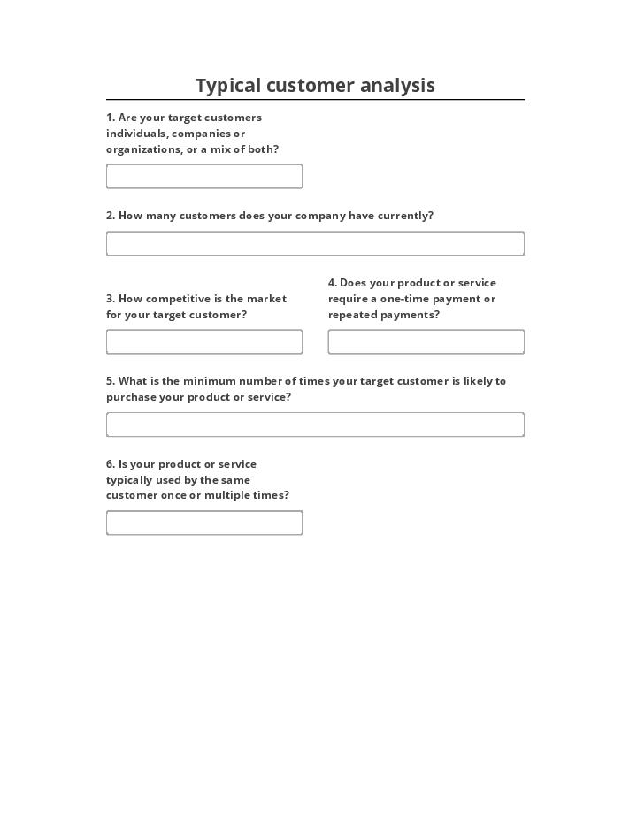 Incorporate Typical customer analysis survey