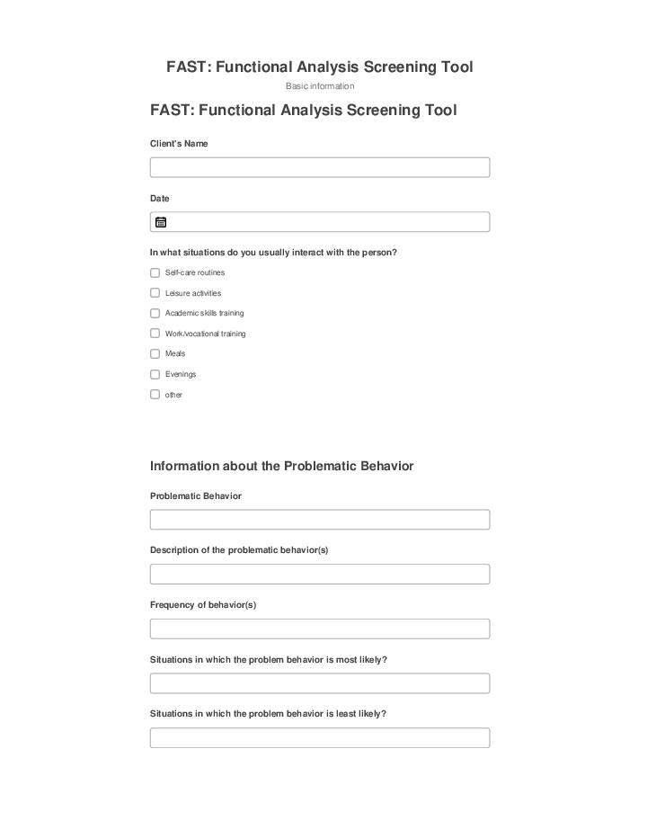 Integrate FAST: Functional Analysis Screening Tool with Salesforce