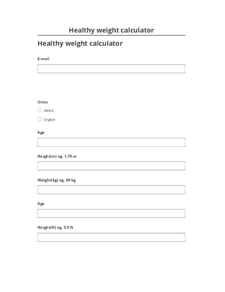 Synchronize Healthy weight calculator
