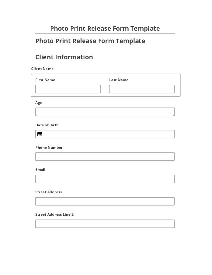 Extract Photo Print Release Form Template from Salesforce